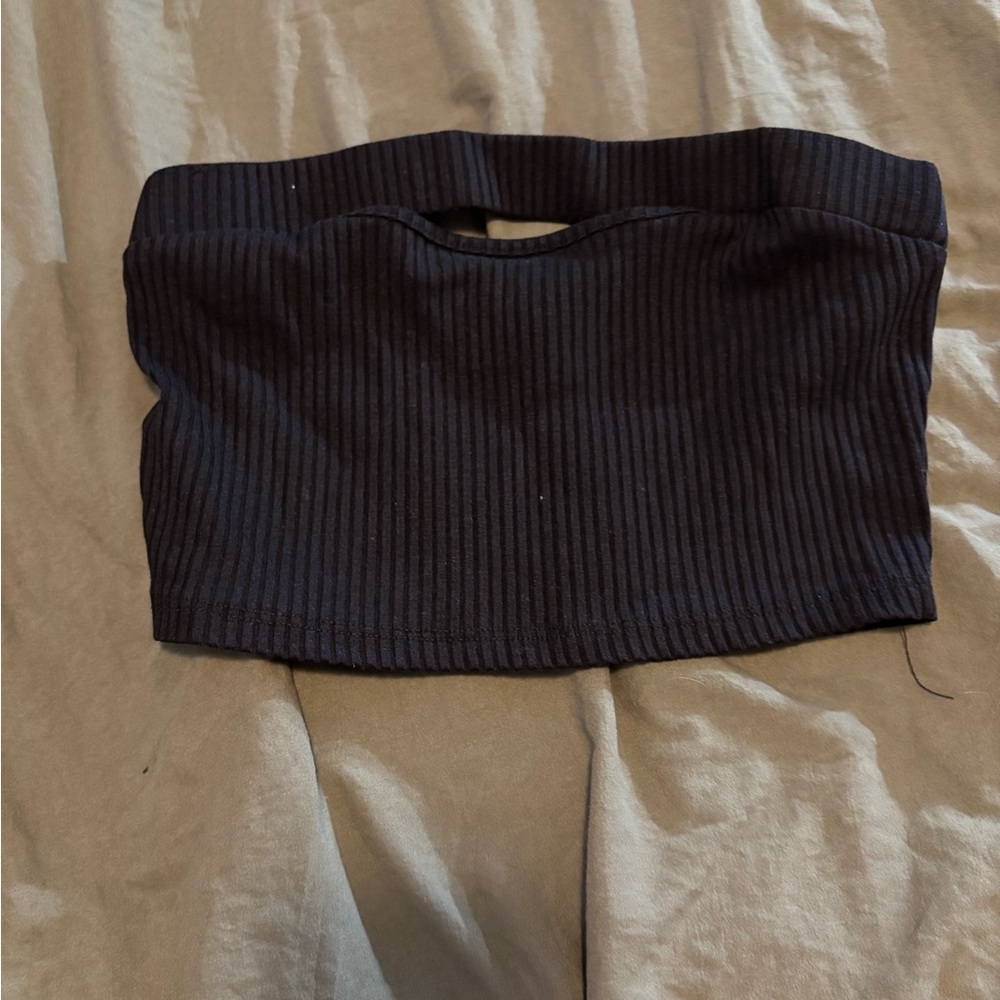 Fashion Nova Black Ribbed Crop Top